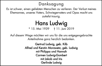 Traueranzeige von Hans Ludwig von vrm-trauer