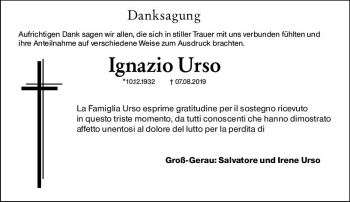 Traueranzeige von Ignazio Urso von vrm-trauer