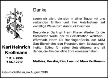 Traueranzeige von Karl Heinrich Krollmann von vrm-trauer