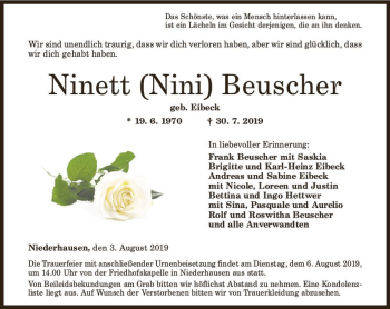 Traueranzeige von Ninett Beuscher von vrm-trauer