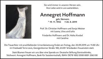 Traueranzeige von Annegret Hoffmann von vrm-trauer