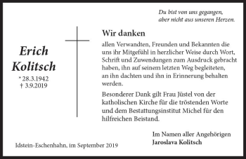 Traueranzeige von Erich Kolitsch von vrm-trauer