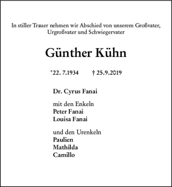 Traueranzeige von Günther Kühn von vrm-trauer