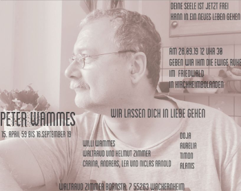 Traueranzeige von Peter Wammes von vrm-trauer