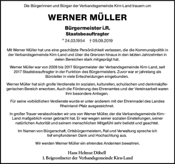 Traueranzeige von Werner Müller von vrm-trauer