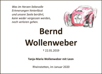 Traueranzeige von Bernd Wollenweber von vrm-trauer