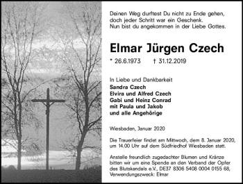 Traueranzeige von Elmar Jürgen Czech von vrm-trauer