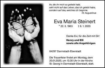 Traueranzeige von Eva Maria Steinert von vrm-trauer
