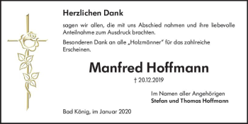 Traueranzeige von Manfred Hoffmann von vrm-trauer