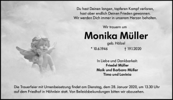 Traueranzeige von Monika Müller von vrm-trauer