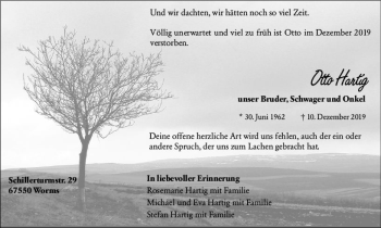 Traueranzeige von Otto Harting von vrm-trauer