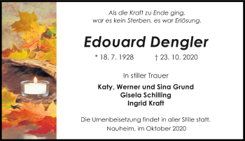 Traueranzeige von Edouard Dengler von vrm-trauer