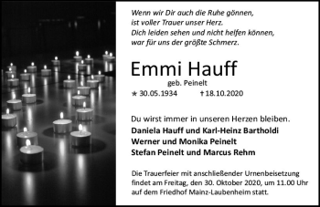 Traueranzeige von Emmi Hauff von vrm-trauer