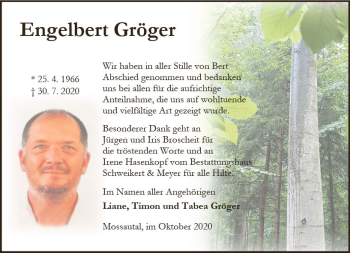 Traueranzeige von Engelbert Gröger von vrm-trauer