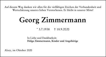 Traueranzeige von Georg Zimmermann von vrm-trauer