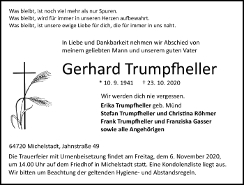 Traueranzeige von Gerhard Trumpfheller von vrm-trauer