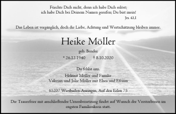 Traueranzeige von Heike Möller von vrm-trauer