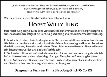 Traueranzeige von Horst Willy Jung von vrm-trauer