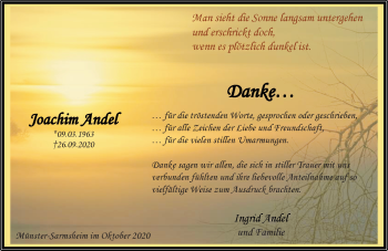 Traueranzeige von Joachim Ander von vrm-trauer