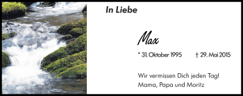 Traueranzeige von Max  von vrm-trauer