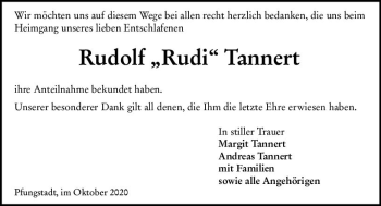 Traueranzeige von Rudolf  Tannert von vrm-trauer