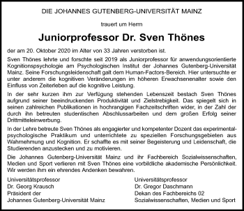 Traueranzeige von Sven Thönes von vrm-trauer