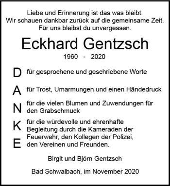 Traueranzeige von Eckhard Gentzsch von vrm-trauer
