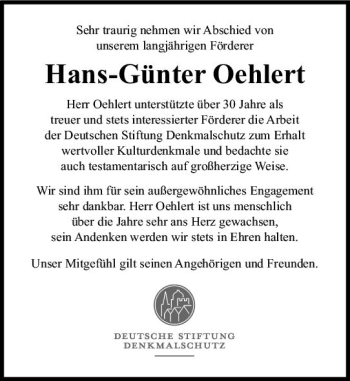 Traueranzeige von Hans-Günter Ochlert von vrm-trauer
