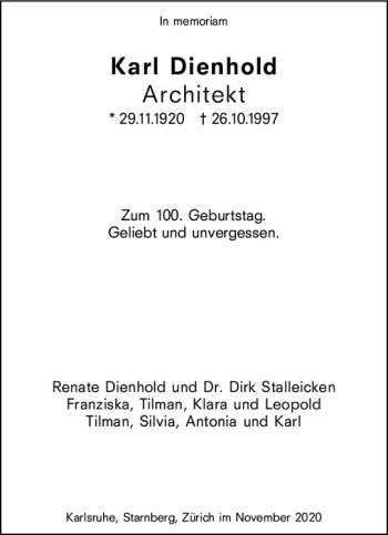 Traueranzeige von Karl Dienhold von vrm-trauer
