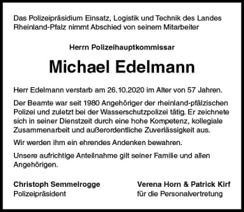 Traueranzeige von Michael Edelmann von vrm-trauer