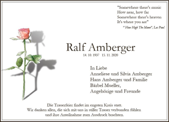 Traueranzeige von Ralf Arnberger von vrm-trauer