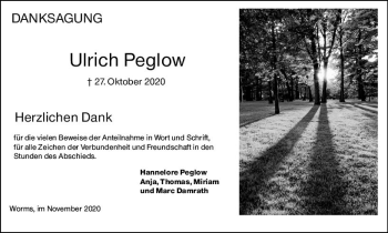 Traueranzeige von Ulrich Peglow von vrm-trauer