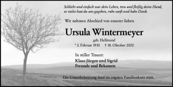 Traueranzeige von Ursula Wintermeyer von vrm-trauer