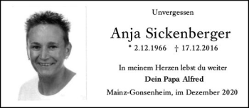 Traueranzeige von Anja Sickenberger von vrm-trauer
