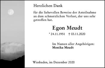 Traueranzeige von Egon Meudt von vrm-trauer