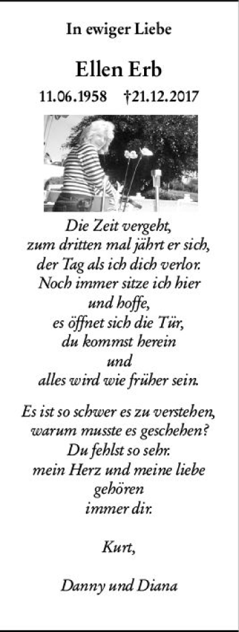 Traueranzeige von Ellen Erb von vrm-trauer