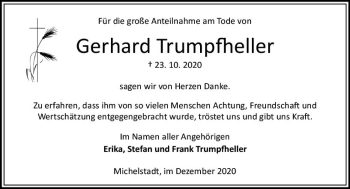 Traueranzeige von Gerhard Trumpfheller von vrm-trauer