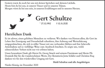 Traueranzeige von Gert Schultze von vrm-trauer