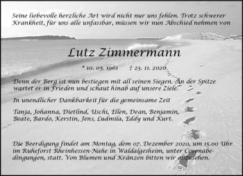 Traueranzeige von Lutz Zimmermann von vrm-trauer