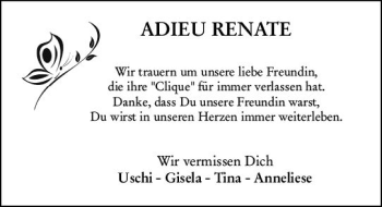 Traueranzeige von Renate  von vrm-trauer
