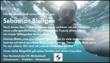 Traueranzeige von Sebastian Bleitgen von vrm-trauer