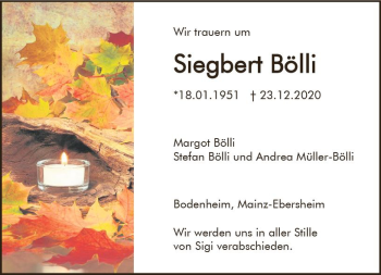 Traueranzeige von Siegbert Böll von vrm-trauer