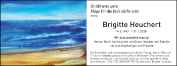 Traueranzeige von Brigitte Heuchert von vrm-trauer