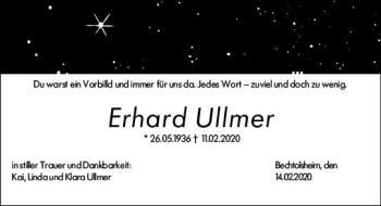 Traueranzeige von Erhard Ullmer von vrm-trauer