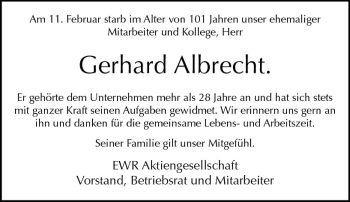 Traueranzeige von Gerhard Albrecht von vrm-trauer