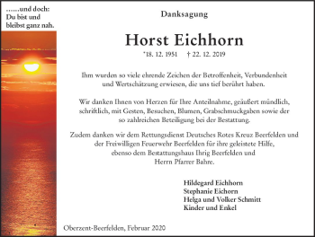 Traueranzeige von Horst Eichhorn von vrm-trauer