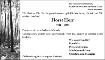 Traueranzeige von Horst Herr von vrm-trauer
