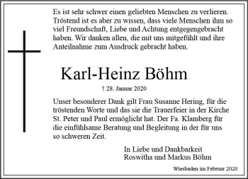 Traueranzeige von Karl-Heinz Böhm von vrm-trauer