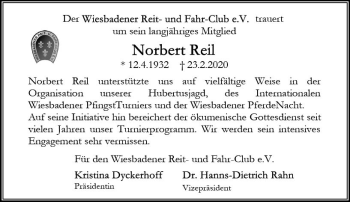 Traueranzeige von Norbert Reil von vrm-trauer