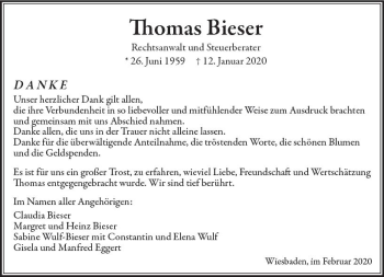 Traueranzeige von Thomas Bieser von vrm-trauer
